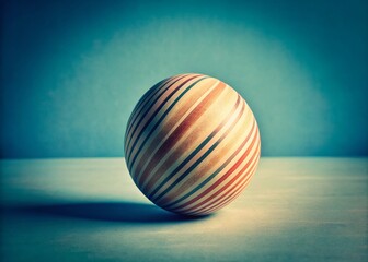 Obraz premium Vintage Style 2025 Creative Project: Striped Sphere on Blue