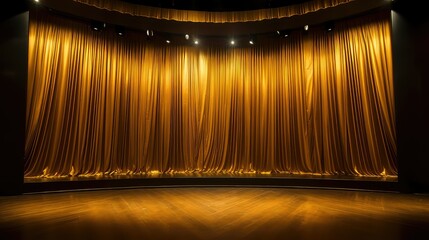 magical gold stage curtains