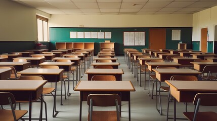 chairs empty desks