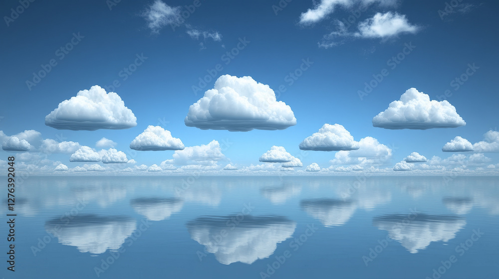 Poster thin lines connection icon outline of big data center group cloud computing system internet protecti