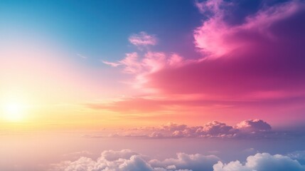 Naklejka premium Colorful sunrise above cloudscape