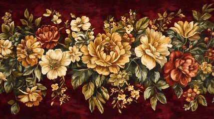 Elegant Baroque Floral Tapestry Design