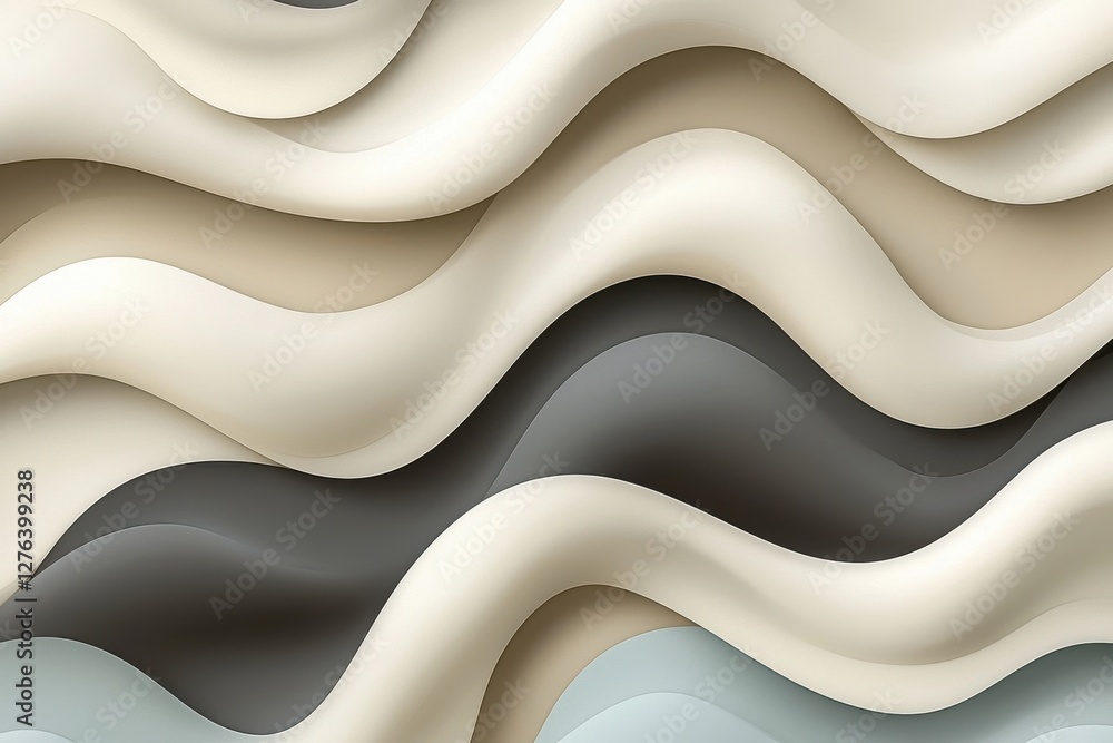 Aufkleber a mesmerizing abstract background featuring smooth, flowing layers in neutral tones, creating a sere