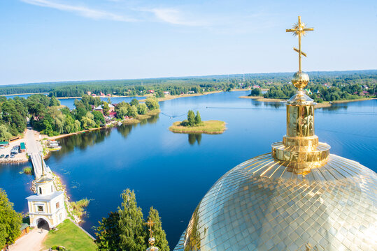 Nilov-Stolobenskaya Pustyn, a male Orthodox monastery built in 1594 on Stolbny Island, Lake Seliger.Tver Oblast, Russia.