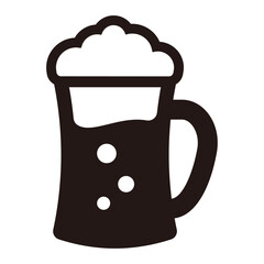 美味しそうなビールのシンプルモノクロアイコン