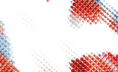Abstract Red Blue White Sphere Pattern Background