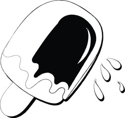 Sweetness line icon Ice cream dessert frozen juice cold ice cream summer Vector black line icon on white background for Business. color book ice cream