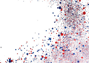 Abstract festive background with red, blue, silver confetti. Perfect for celebrations