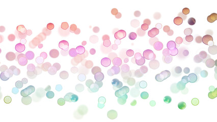 Blurred bokeh colors light glowing on transparent background