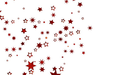 Red Stars Scattered on White