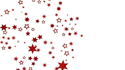 Red Stars Scattered on White Background