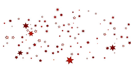 Red Stars Scattered on White Background