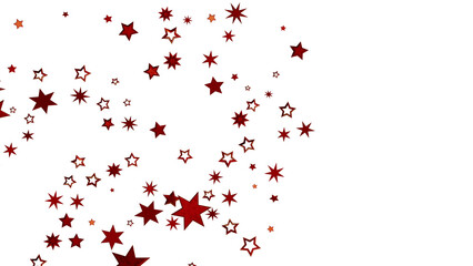 Red Stars Scattered on White