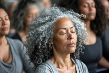 A Multicultural Gathering: Women from Various Backgrounds Come Together for a Peaceful Yoga Meditation Session