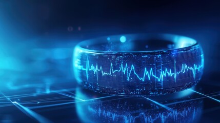 A modern health tracker featuring a digital display, showcasing vital statistics and data analytics. Ideal for projects related to fitness, wellness, and digital health solutions.