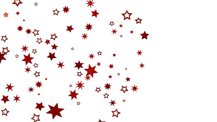 Red Stars Scattered on White