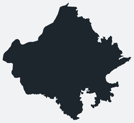 Fototapeta premium Rajasthan map. Just a simple border map. Shape of the state. Flat blank Rajasthan outline. Vector boundary illustration.