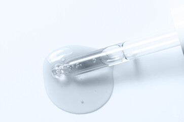 A sample of a moisturizing gel or serum for the skin. White background