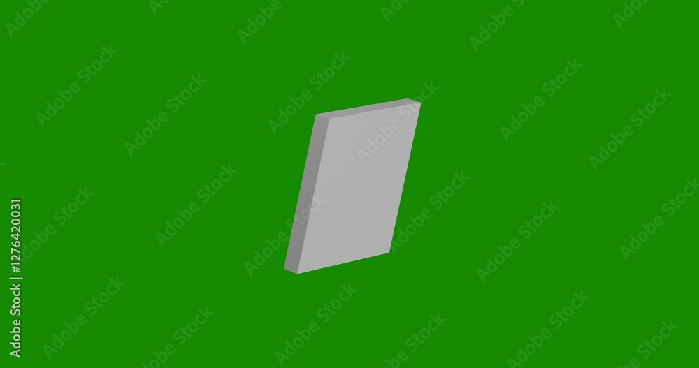 Poster isolated realistic white parallelogram symbol front view with shadow. 3d illustration on green chrom