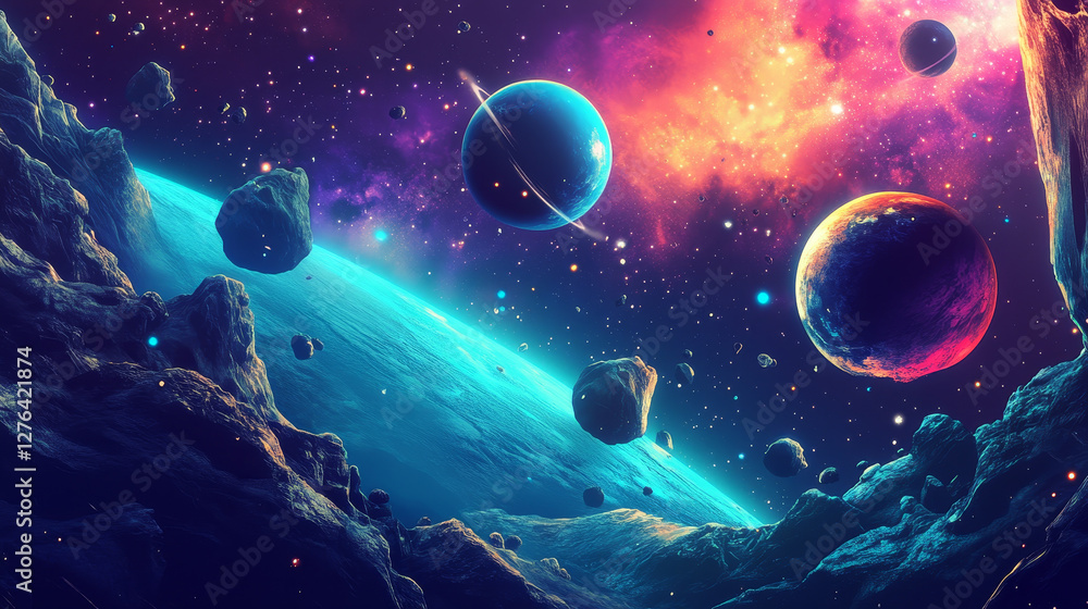 Poster futuristic interface space motion graphic infographic game and ui ux elements hud design graph wave 