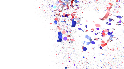 Colorful confetti explosion isolated on white. Perfect for party, celebration, and festive designs.