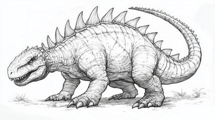 Neuquensaurus Dinosaur Coloring Page Illustration