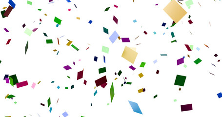 Colorful Confetti against a White Background Tranparent BG Confeti