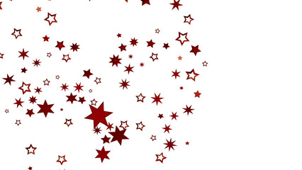 Red Stars Scattered on White