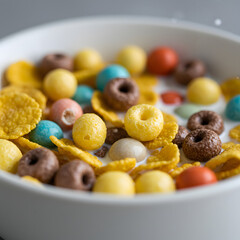 bowl of colorful cereal s