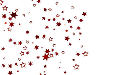 Red Stars Scattered on White