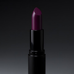 Purple lipstick on black background