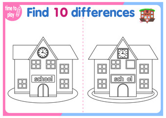 children's educational game. logic game. coloring book. find the difference.	
