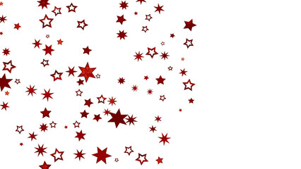 Red Stars Scattered on White