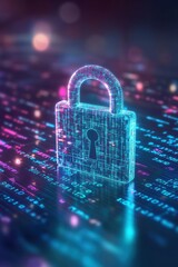 High tech background with theme of lock. Internet security.