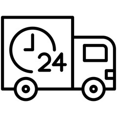 Delivery 24 Hours Outline Icon