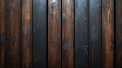 Fototapeta premium Dark brown wooden planks wall texture background