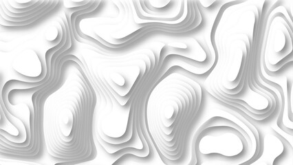 Abstract white paper cut wave style overlap design Abstract Topographic Contour Line Pattern in Black and White. white torn paper on gray background. collection paper rip