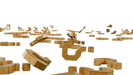 question marks isolated on white