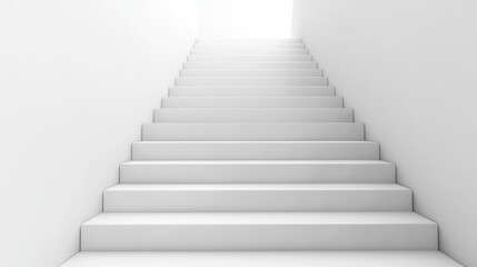 Fototapeta premium Ascent: A Journey Up the White Staircase to Success