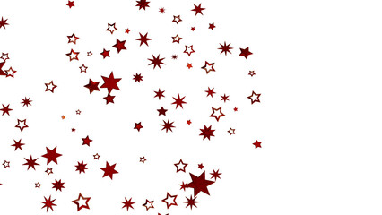 Red Stars Scattered on White Background