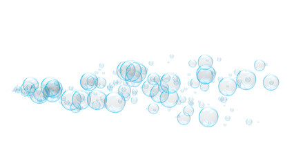 water bubbles trail isolated on transparent background, air drops png liquid and beveragesocial media design element © AIDIN