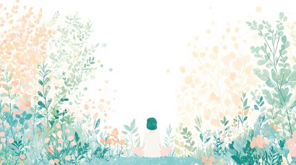 A woman meditating mindfully in the forest