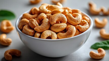 Roasted cashews bowl, kitchen, snack, food photography