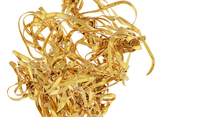 Abstract Gold Sculpture on White