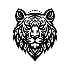 Tiger head vector silhouette icon