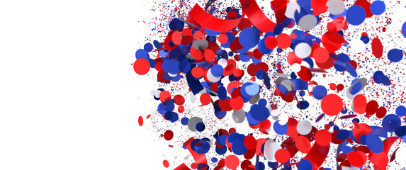 Red White Blue Confetti Burst Background