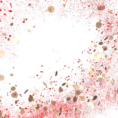 Red and Gold Confetti Celebration Background