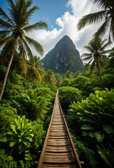 Obraz premium skywalk in a tropical landscape