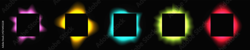 Poster set of square illuminate light frames