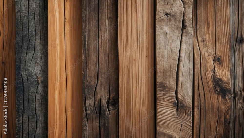 Poster wooden texture background with various shades of brown and gray, displaying natural grain patterns a